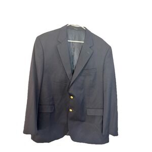 CHAPS RALPH LAUREN Mens 48R Navy Gold Button Blazer Sport Coat Suit Jacket
